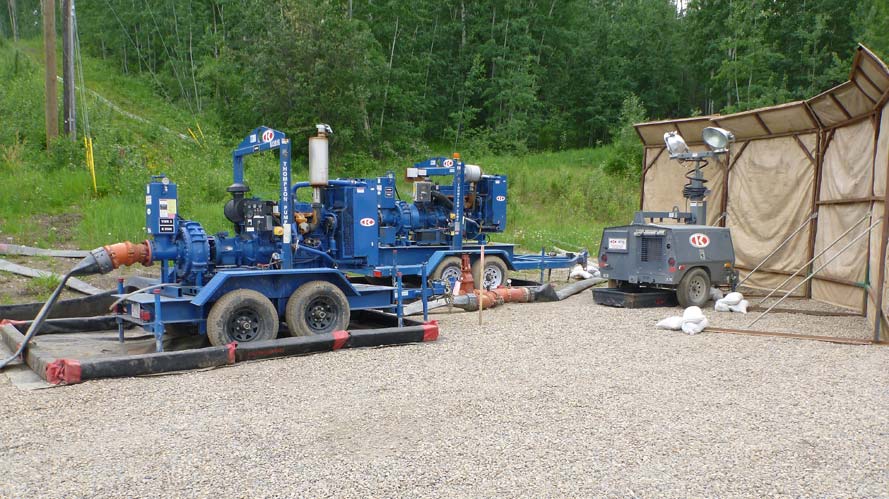 Fourteen Thompson diesel pumps